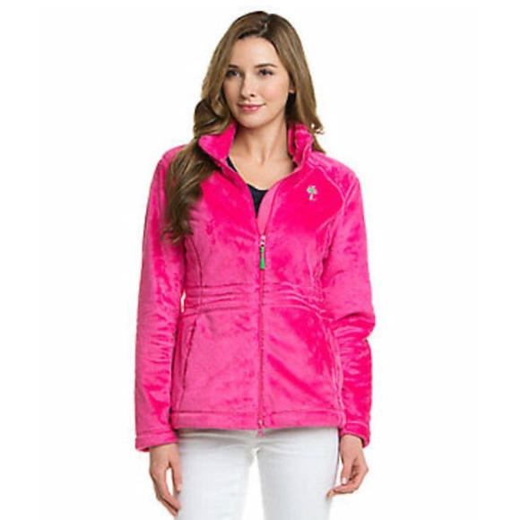 Lilly Pulitzer Maddie Jacket Plush Fleece Pink XS - Picture 5 of 5